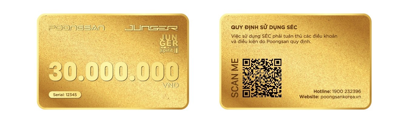 Hình ảnh Séc mạ vàng 24k trị giá 30 triệu đồng